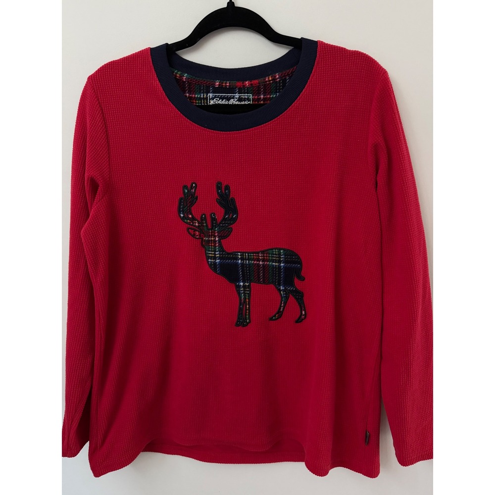 Eddie Bauer Women's Medium Blue Fair Isle Christmas Sweater No Pilling